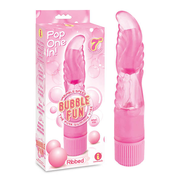 The 9's Bubble Fun Ribbed Pink Vibrator
