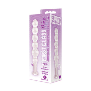 The 9's First Clear Glass Thins - Elliptical Anal Beads