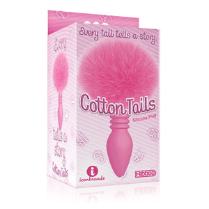 The 9's Cottontails - Ribbed Pink Butt Plug with Bunny Tail