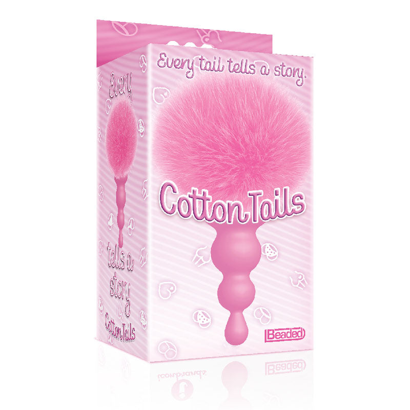 The 9's Cottontails - Beaded, Pink Butt Plug with Bunny Tail