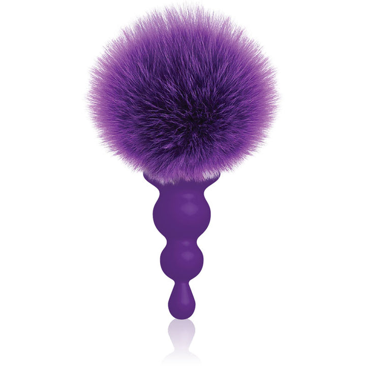 The 9's Cottontails - Beaded Purple Butt Plug with Bunny Tail