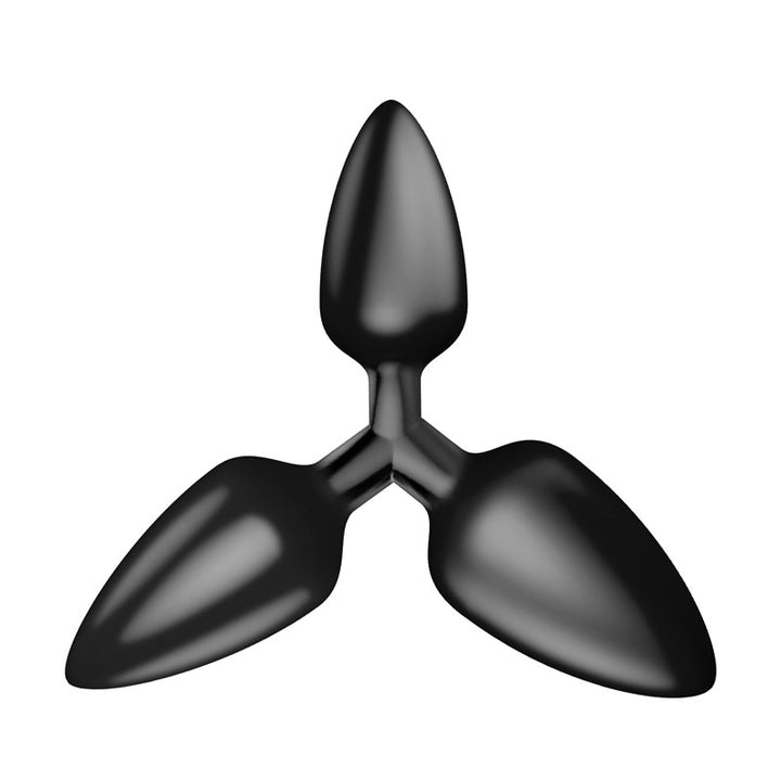 The 9's Triad 3 Way Butt Plug - Black - Smooth