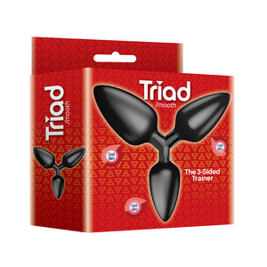 The 9's Triad 3 Way Butt Plug - Black - Smooth