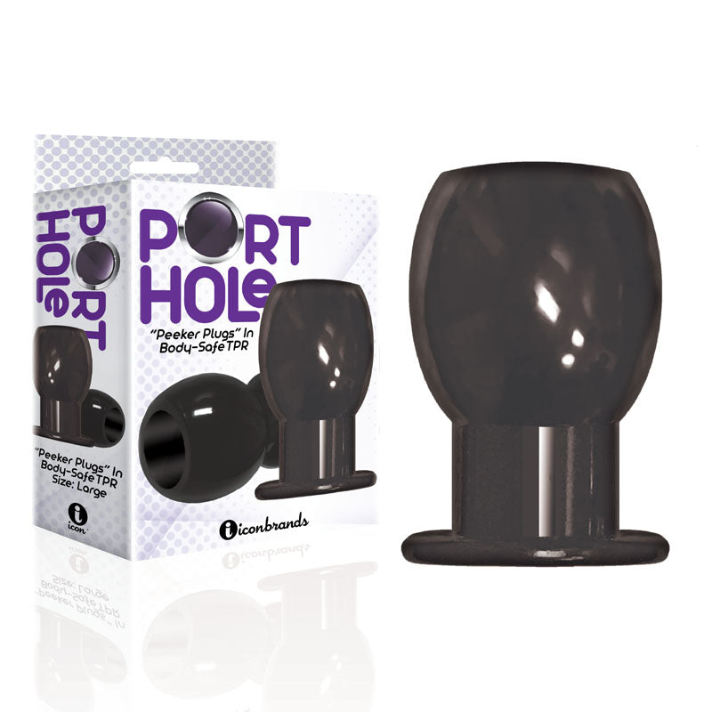 The 9's Port Hole - Hollow Butt Plug - Black