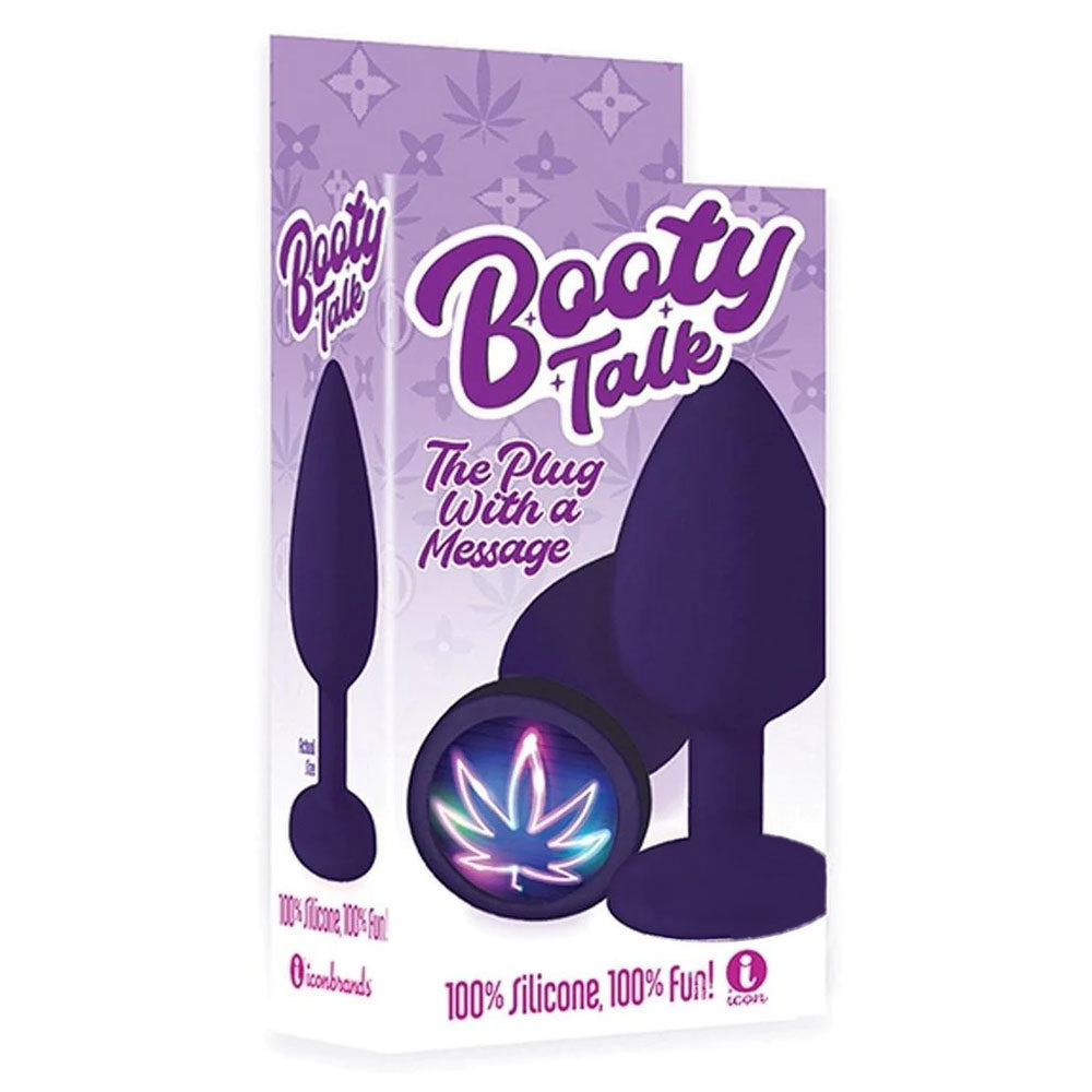 The 9's Booty Talk - Neon Leaf Butt Plug - Purple