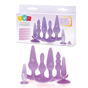 Try-Curious Purple Anal Plug Kit - Set of 6