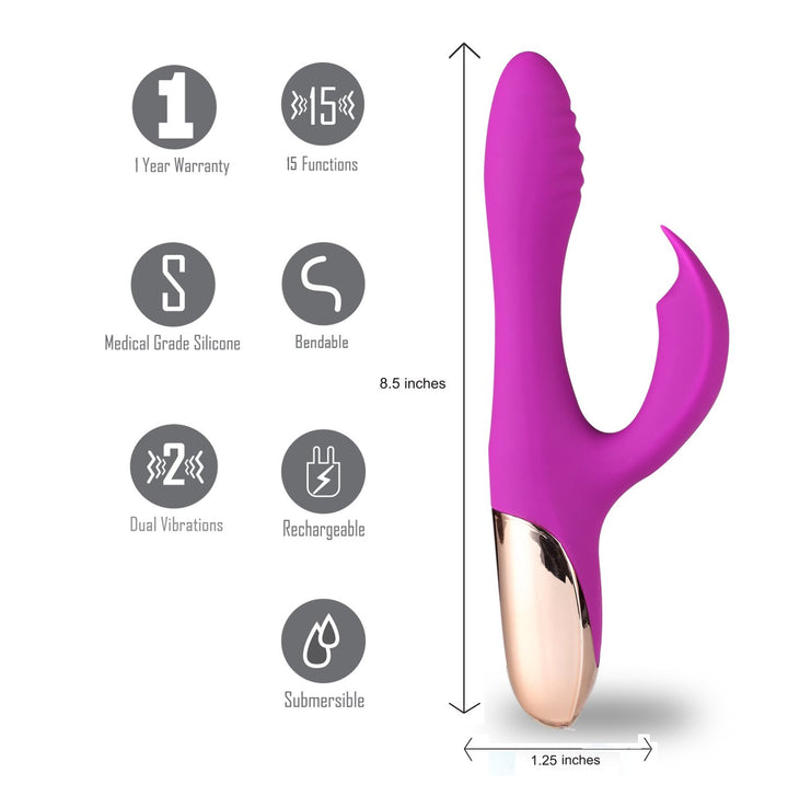 Maia Skyler Bendable Rabbit Vibrator - Purple