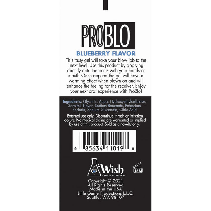 ProBlo Oral Pleasure Gel - Blueberry Flavoured - Blowjob Gel - 29ml