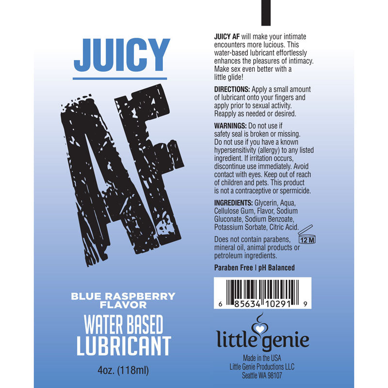 Juicy AF - Blue Raspberry Flavoured Lubricant - 120ml