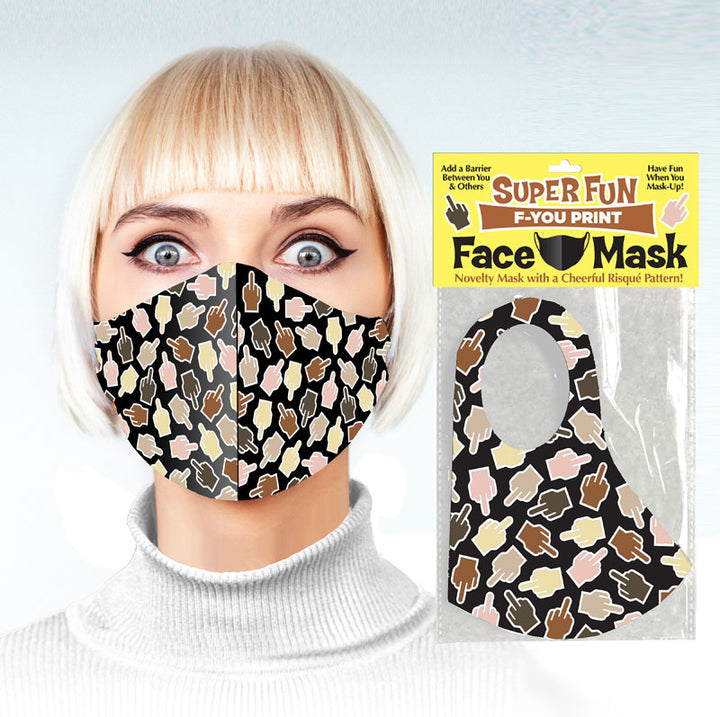 Super Fun F U Finger Novelty Face Mask