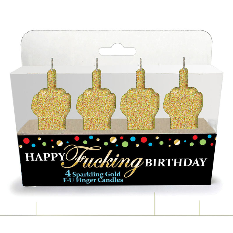 Happy Fucking Birthday FU Candle Set - 4 Pack