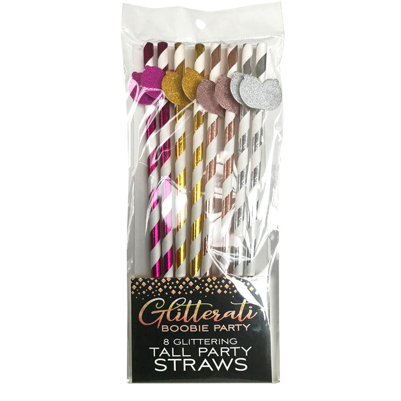 Glitterati - Boobie Tall Party Straws - 8 Pack