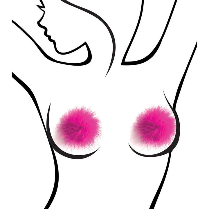 Sexy AF - Nipple Couture Fluffy Pink Marabou - Reuseable Pasties