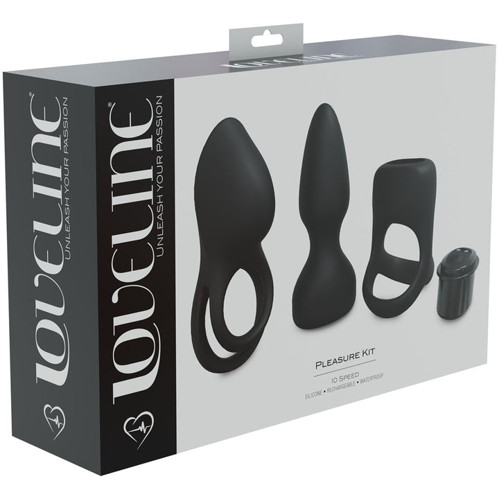 Loveline Pleasure Male Kit - Black - 3 Piece Set
