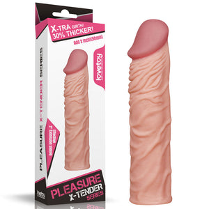 Pleasure X-Tender 2 Inch Extension Sleeve - Flesh