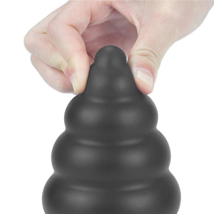 King Sized 7 Inch Vibrating Anal Cracker - Black Butt Plug