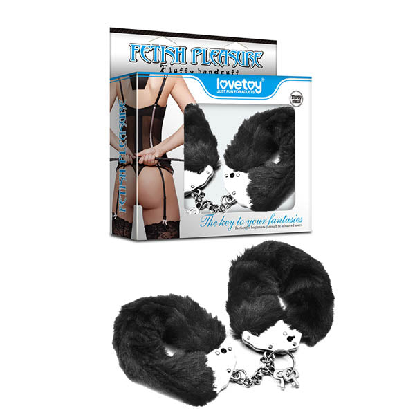 Fetish Pleasure Fluffy Hand Cuffs - Black