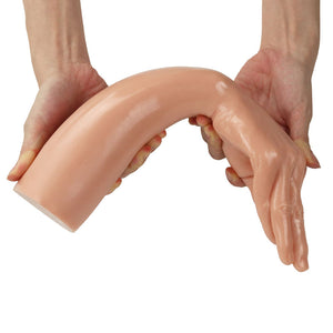 King 13.5 Inch Realistic Magic Hand Dildo - Flesh