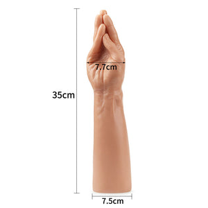 King 13.5 Inch Realistic Magic Hand Dildo - Flesh