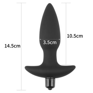 Silicone Fantasy Black 14.5cm Vibrating Anal Plug