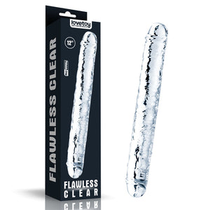 Flawless Clear Double 12 Inch Dong