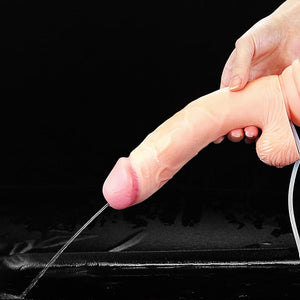 Cumming Softee 9 Inch Ejaculation Cock Dildo with Balls - Flesh