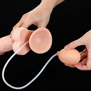 Cumming Softee 9 Inch Ejaculation Cock Dildo with Balls - Flesh