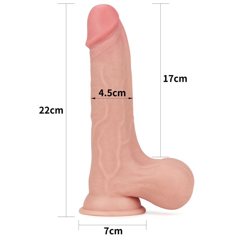 Sliding Skin Dual Layer 8.5 Inch Dong with Flexible Skin - Flesh