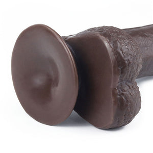 Sliding Skin Dual Layer 7 Inch Brown Dong with Flexible Skin