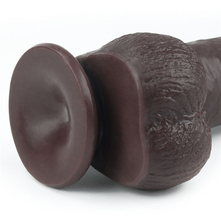 Sliding Skin Dual Layer 9 Inch Brown Dong with Flexible Skin