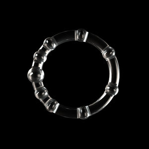 Power Plus Triple Beaded Clear Cock Rings - Set of 3