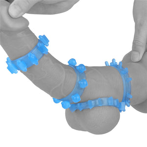 Lumino Play Glow in the Dark Blue Cock Rings - Set of 4