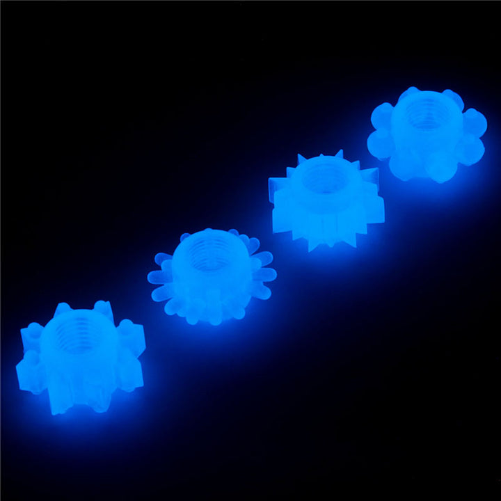 Lumino Play Glow in the Dark Blue Cock Rings - Set of 4