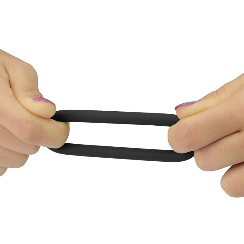 Power Plus Soft Black Snug Cock Ring - Set of 3 Sizes