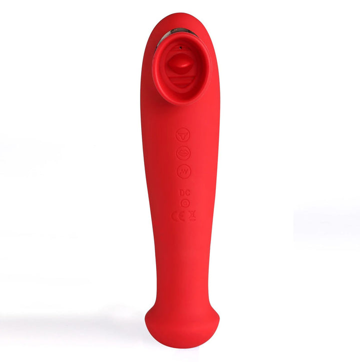 Maia DESTINY 3-in-1 Tongue Flickering Stimulator with Suction - Red