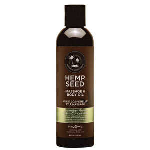 Earthly Body Hemp Seed Massage & Body Oil - Cucumber Melon Scent 237ml