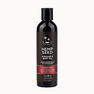 Earthly Body Hemp Seed Massage & Body Oil - Kashmir Musk Scent 237ml