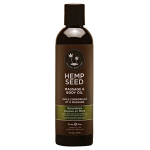 Earthly Body Hemp Seed Massage & Body Oil - Guavalava Scent - 237ml