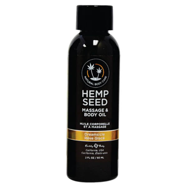 Hemp Seed Massage & Body Oil - Dreamsicle (Tangerine & Plum) Scented - 59 ml Bottle
