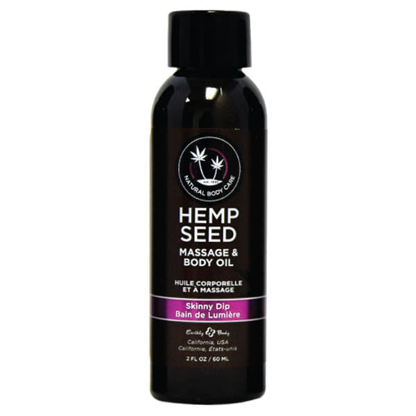 Hemp Seed Massage & Body Oil - Skinny Dip (Vanilla & Faiy Floss) Scented - 59 ml Bottle