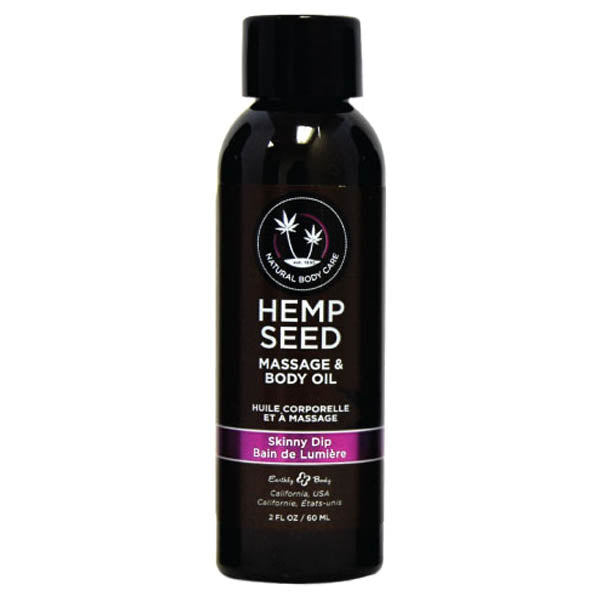 Earthly Body Hemp Seed Massage & Body Oil - Skinny Dip Scent - 59ml