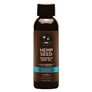 Earthly Body Hemp Seed Massage & Body Oil - Sunsational 59ml