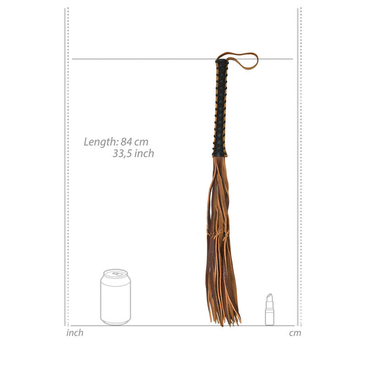 OUCH! Italian Leather 12 Stylish Tails Brown Whip