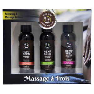 Earthly Body Hemp Seed Massage A Trois Scented Massage Lotion Set