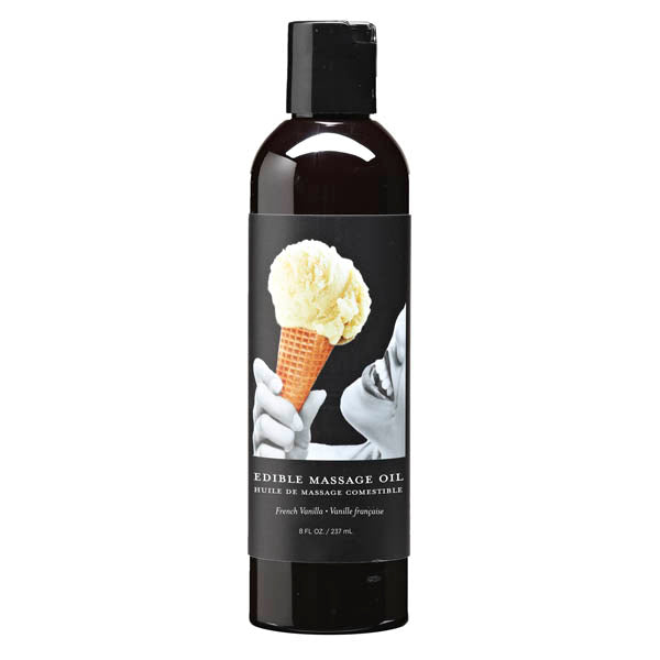 Edible Massage Oil - French Vanilla Flavoured - 237 ml Bottle