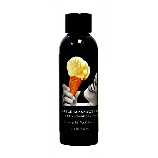 Edible Massage Oil - French Vanilla Flavoured - 59 ml Bottle