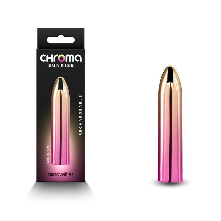 Chroma Sunrise Medium Mini Vibrator - Metallic Pink/Gold