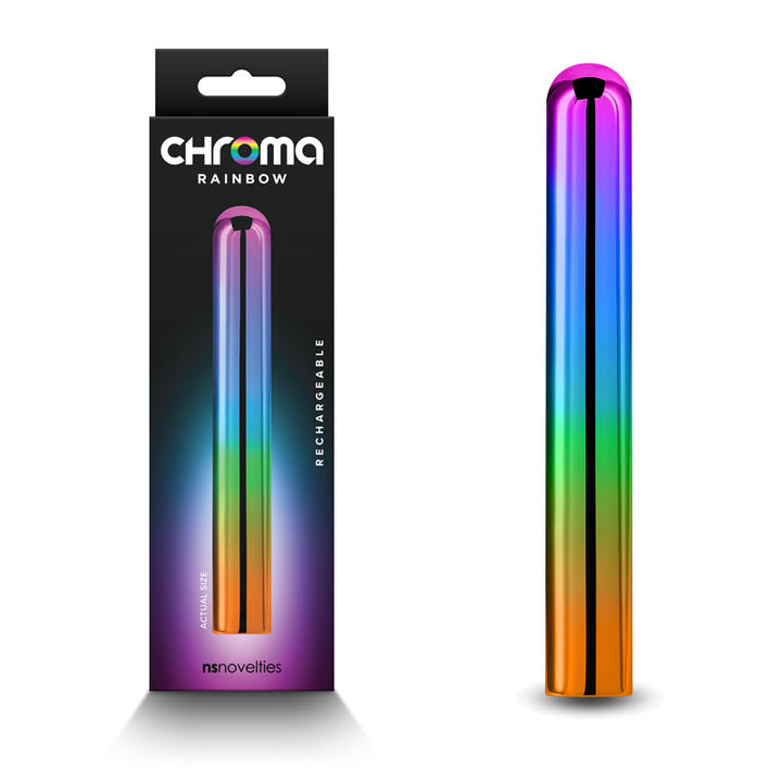 Chroma Rainbow Large Slim Vibrator - Metallic Rainbow