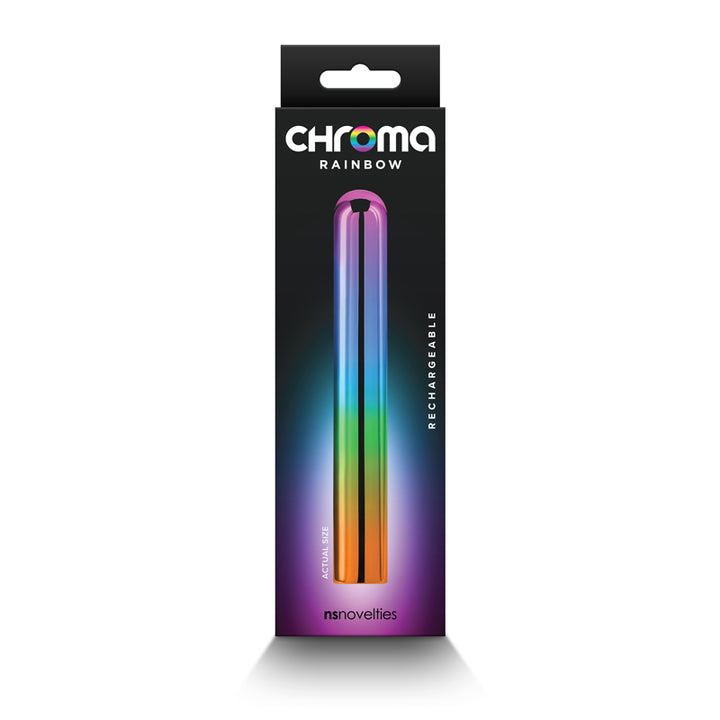 Chroma Rainbow Large Slim Vibrator - Metallic Rainbow