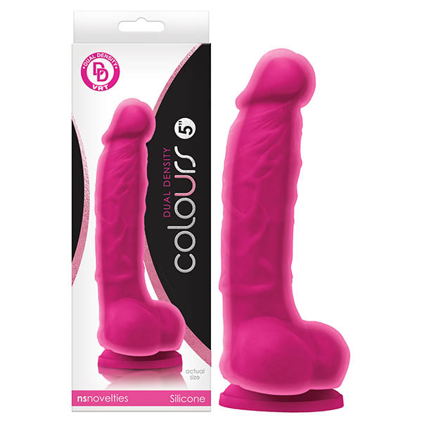 Colours Dual Density 5 Inch Realistic Pink Dong with Suction Cup